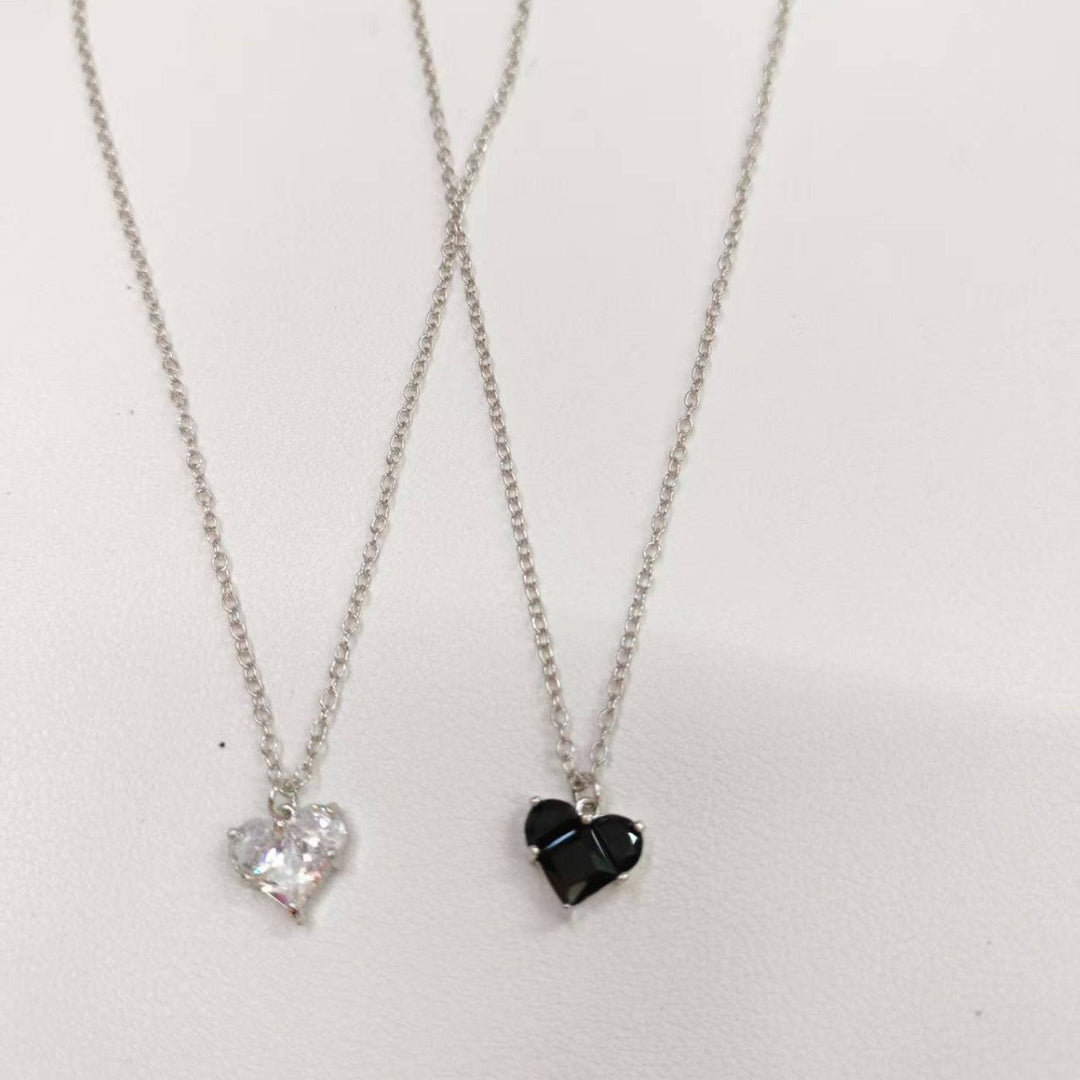 Heart-Shaped Crystal Pendant Necklace Kalsten
