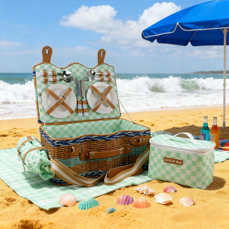 Women's picnic basket with integrated dish set and insulated cooling function Kalsten
