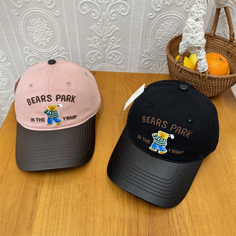 Unisex Embroidered Playful Bear-Themed Cap Kalsten