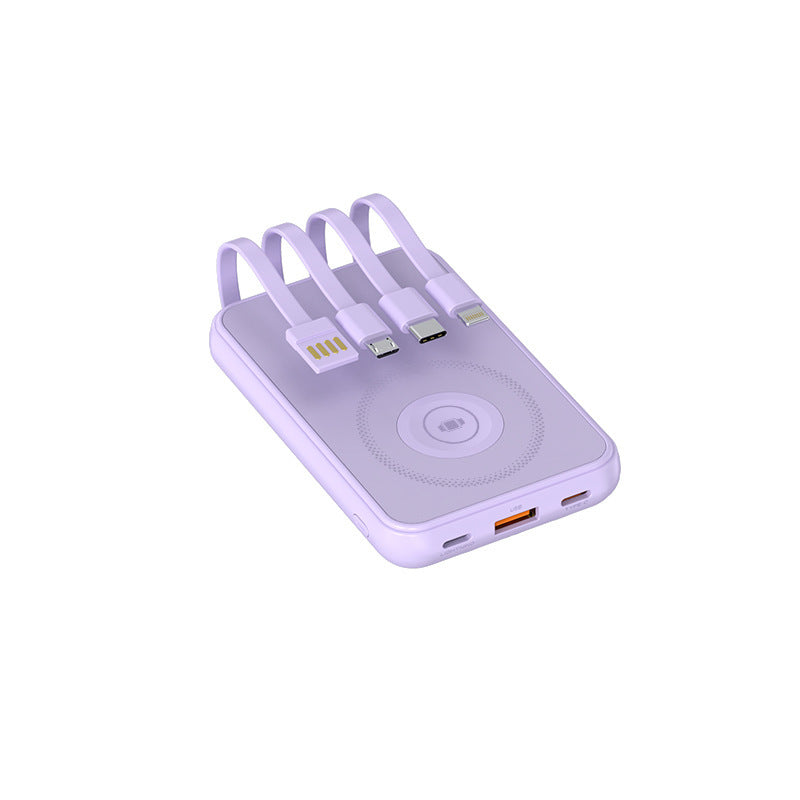 Portable charger with multidimensional charging cable system and wireless charging function Kalsten