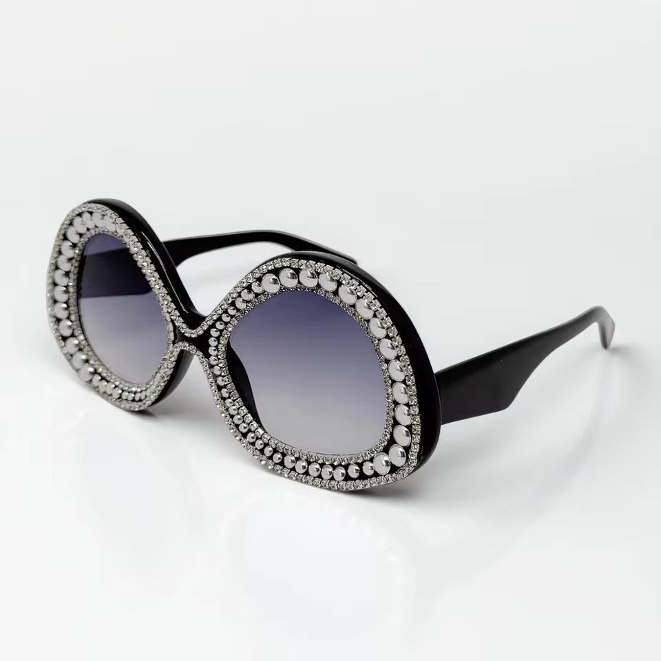 Ladies Glamorous Statement Sunglasses with Sparkling Crystal Frame Kalsten