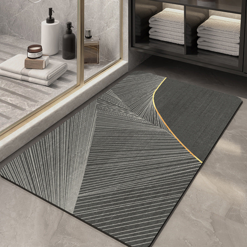 Textured Abstract Design Bath Mat Acalora