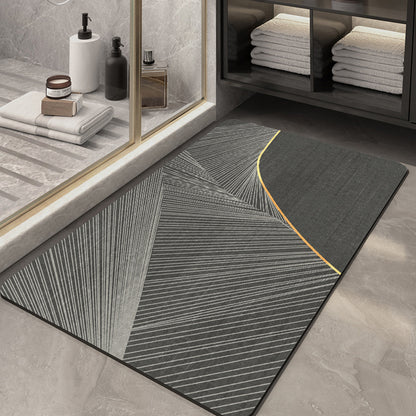 Textured Abstract Design Bath Mat Acalora