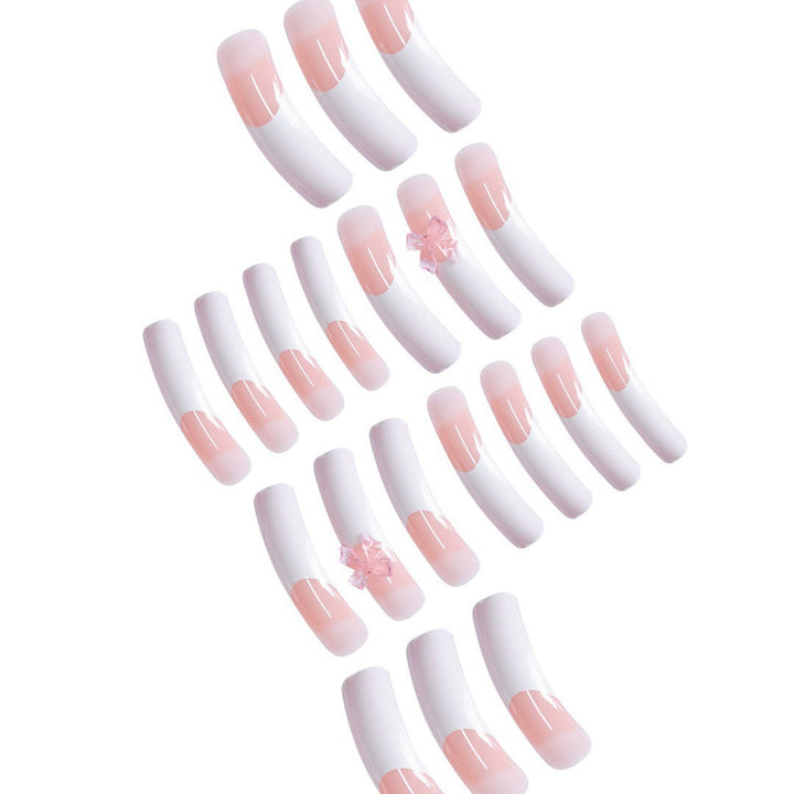 Elegant Bow-Embellished Acrylic Press-On Nails Kalsten