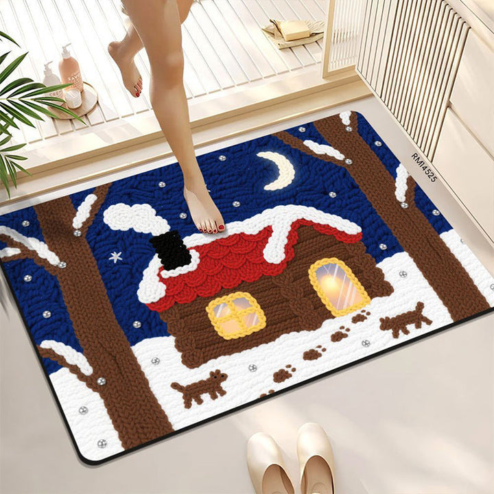 Cozy Winter-Themed Bath Mat Kalsten