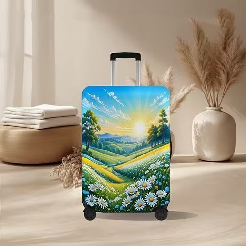 Unisex nan elastic suitcase cover with volcanic lava marble design, stretch protective cover for trolley Kalsten