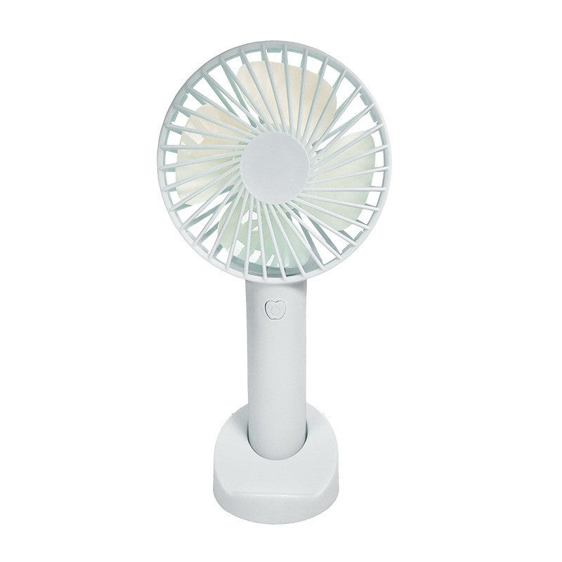 Unisex portable hand and table fan with rechargeable battery, quiet brushless motor, three speed settings, removable stand and safety grille Kalsten