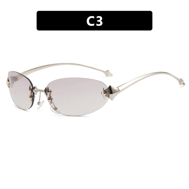 Ladies fashionable sunglasses in futuristic design with mirrored frame Kalsten