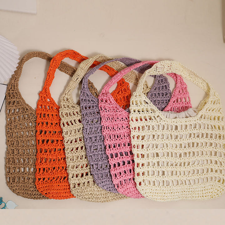 Trendy net tote bag with gathered design Kalsten