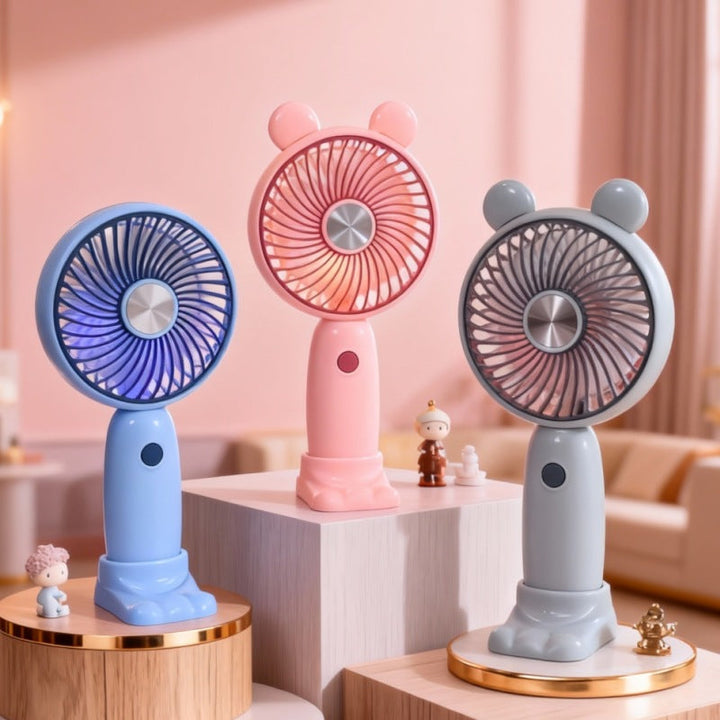Ladies portable handheld fan with LED function and ergonomic design Kalsten
