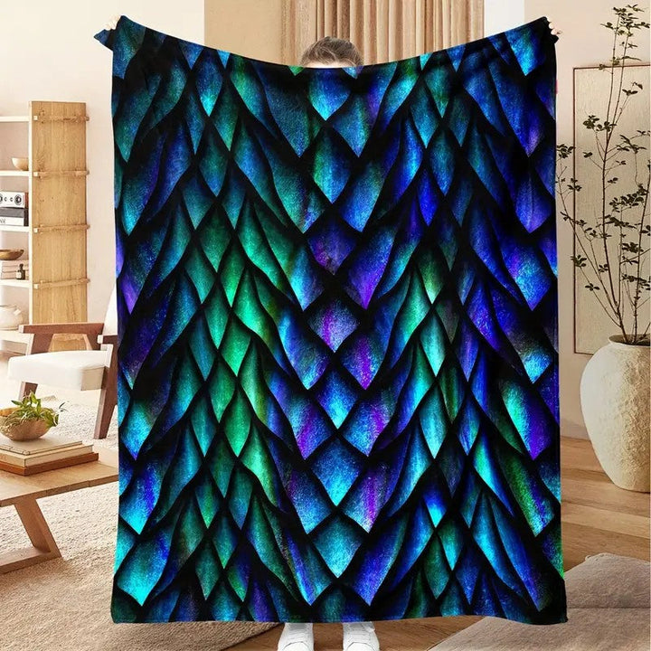 Women's cuddly blanket with shimmering scale pattern Kalsten