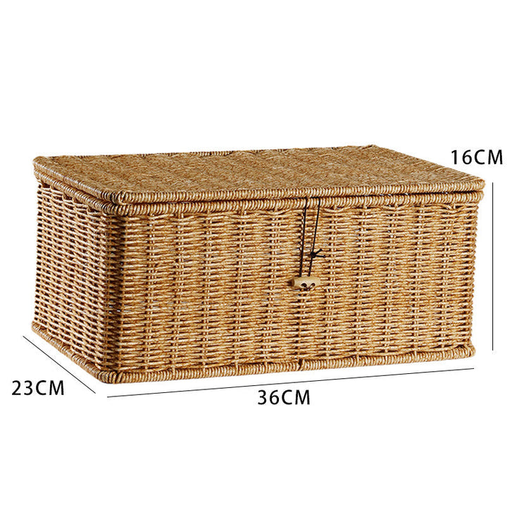 Handcrafted Rectangular Wicker Storage Box Kalsten