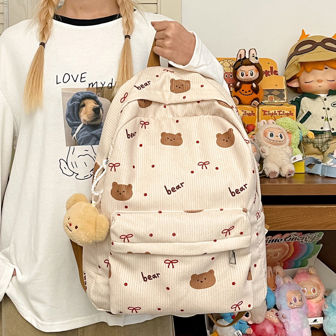 Cute Bear Print Backpack Kalsten