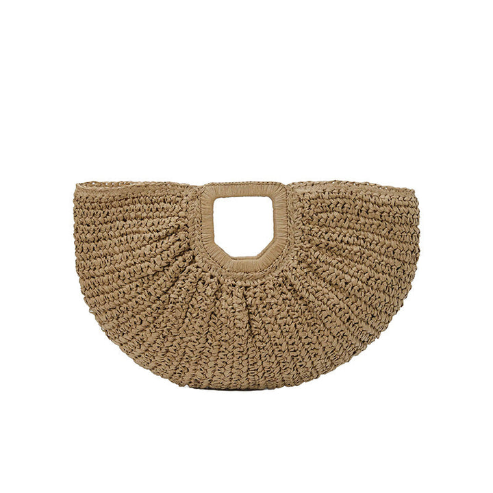 Handcrafted straw bag with elegant pleats Kalsten