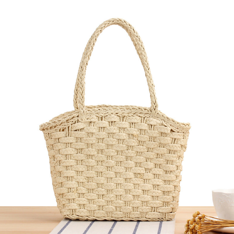 Robust basket bag with braided carrying straps Kalsten