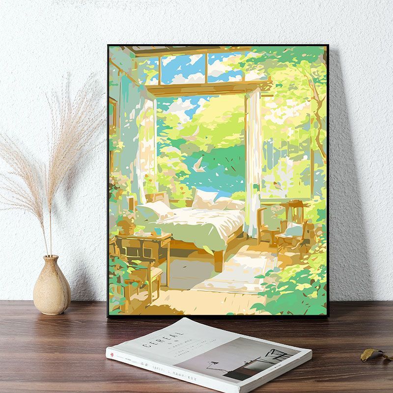 Cozy Bedroom Scene Canvas Art Print Kalsten
