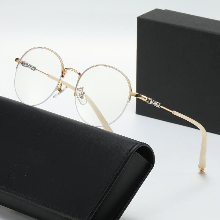 Women's round sunglasses with elegant metal frame and comfortable nose pads Kalsten