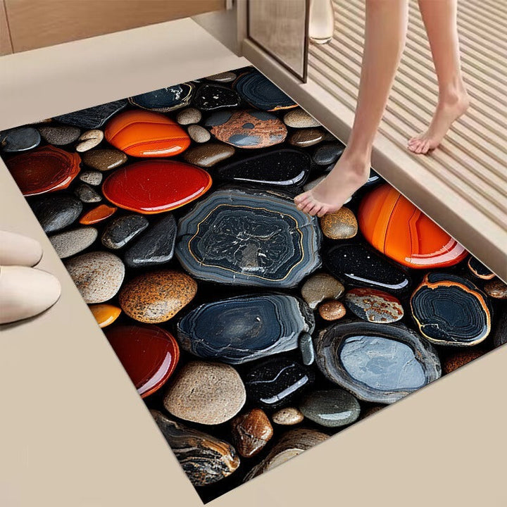 Textured Stone Print Area Mat Kalsten