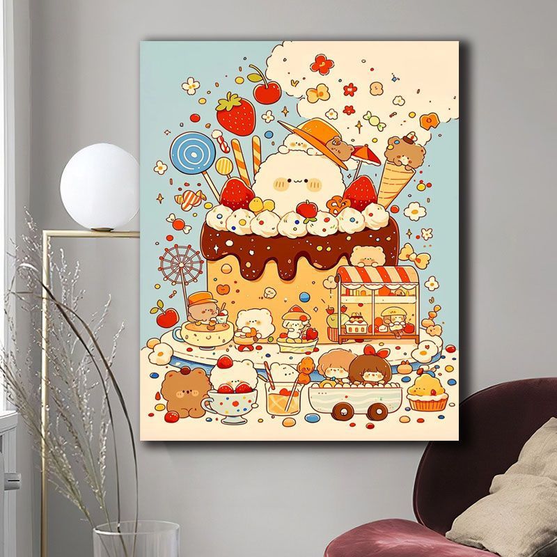 Whimsical Dessert-Themed Canvas Art Print Kalsten