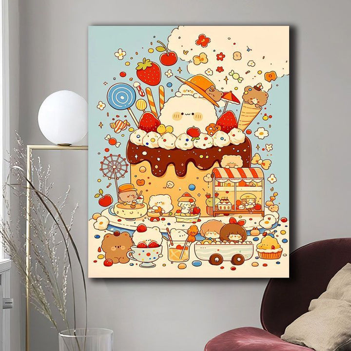 Whimsical Dessert-Themed Canvas Art Print Kalsten