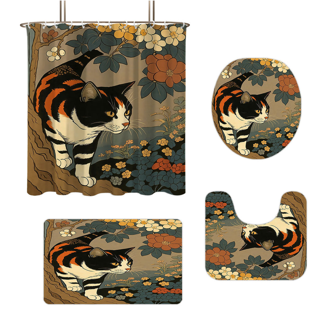 Artistic Cat-Theme Bathroom Decor Set Kalsten