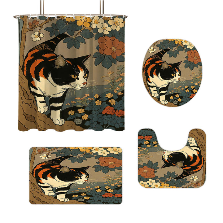 Artistic Cat-Theme Bathroom Decor Set Kalsten