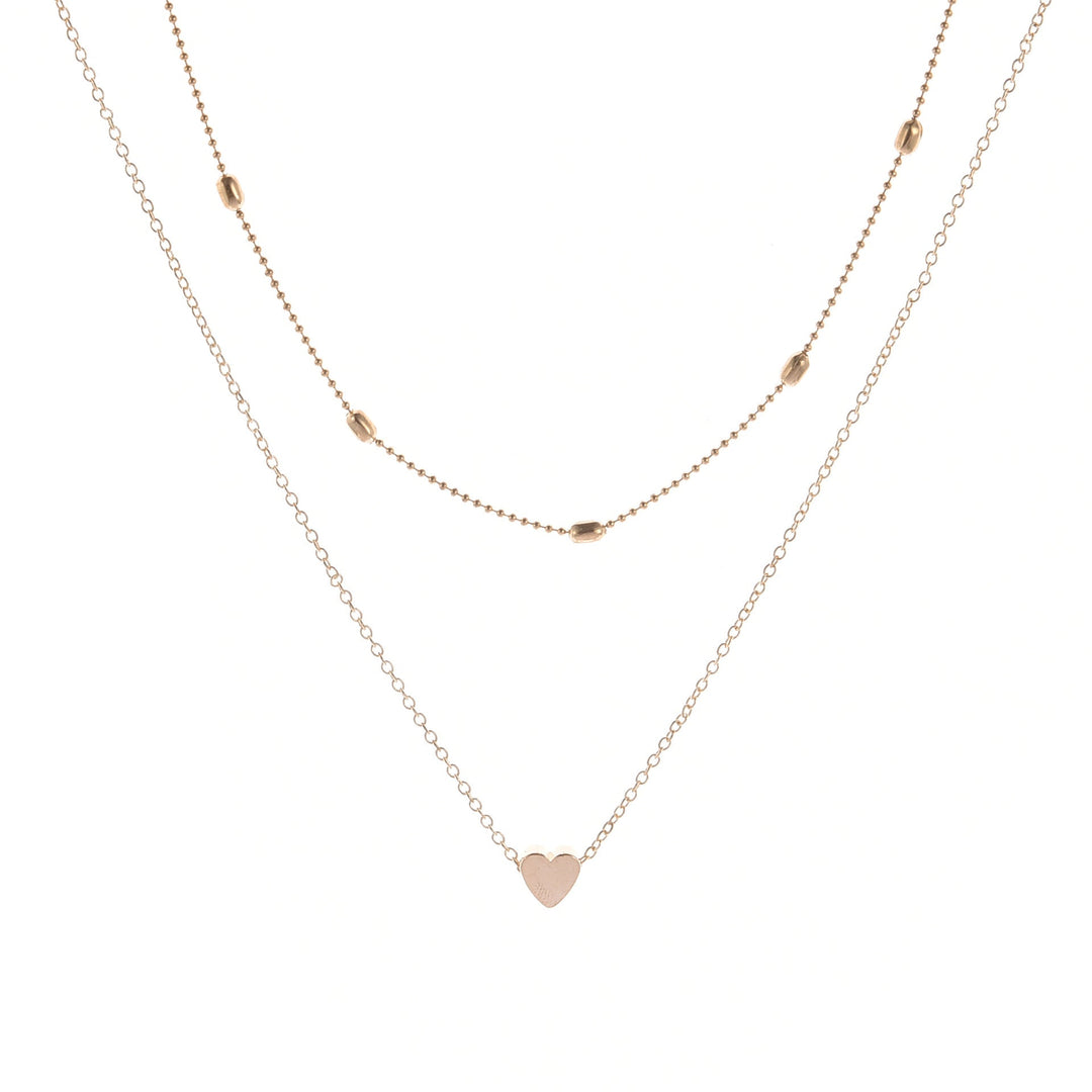Heart-Shaped Charm Layered Necklace Kalsten