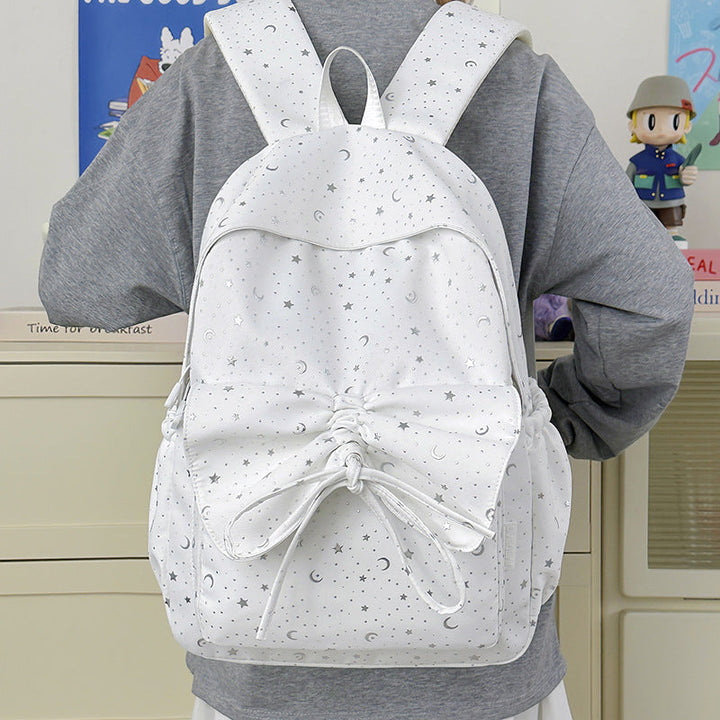 Starry Print Bow-Detail Backpack Kalsten