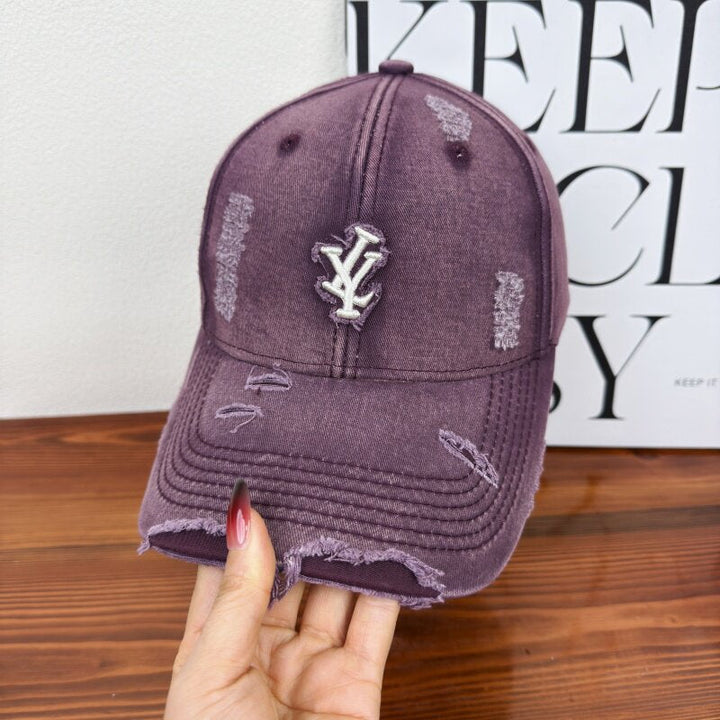 Men's Distressed Denim Adjustable Baseball Cap Kalsten