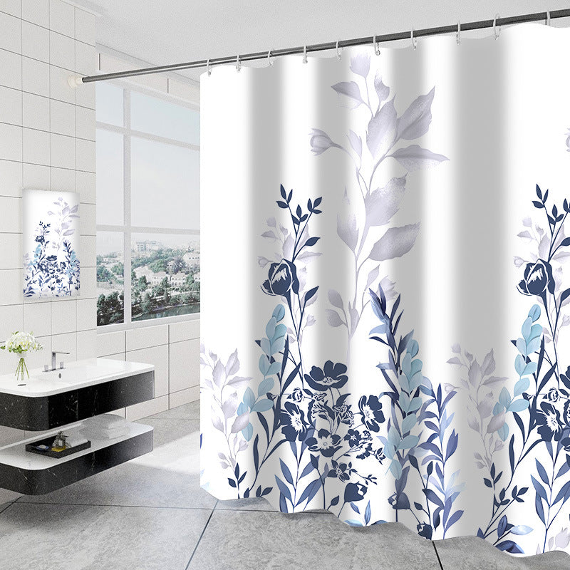 Women's Floral Design Shower Curtain Kalsten