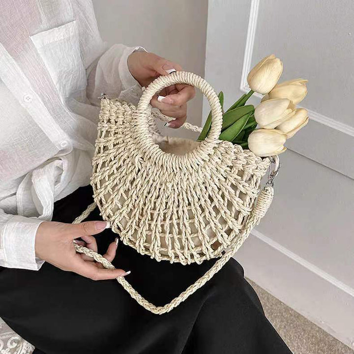 Handcrafted basket bag with playful design Kalsten