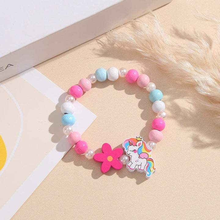 Playful children's bracelet with unicorn and flower motif Kalsten