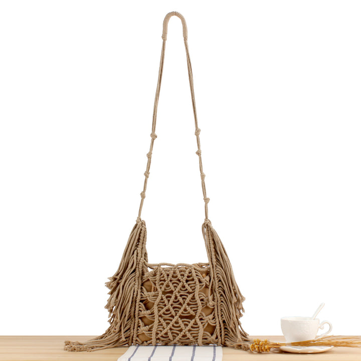Creative Macrame Shoulder Bag with Fringe Kalsten