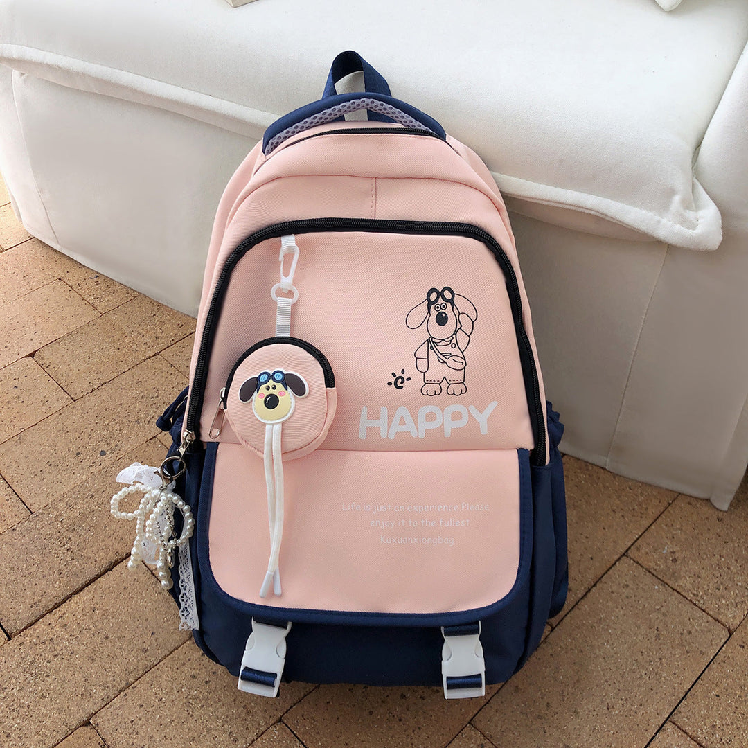 Cute Dog-Themed Casual School Backpack