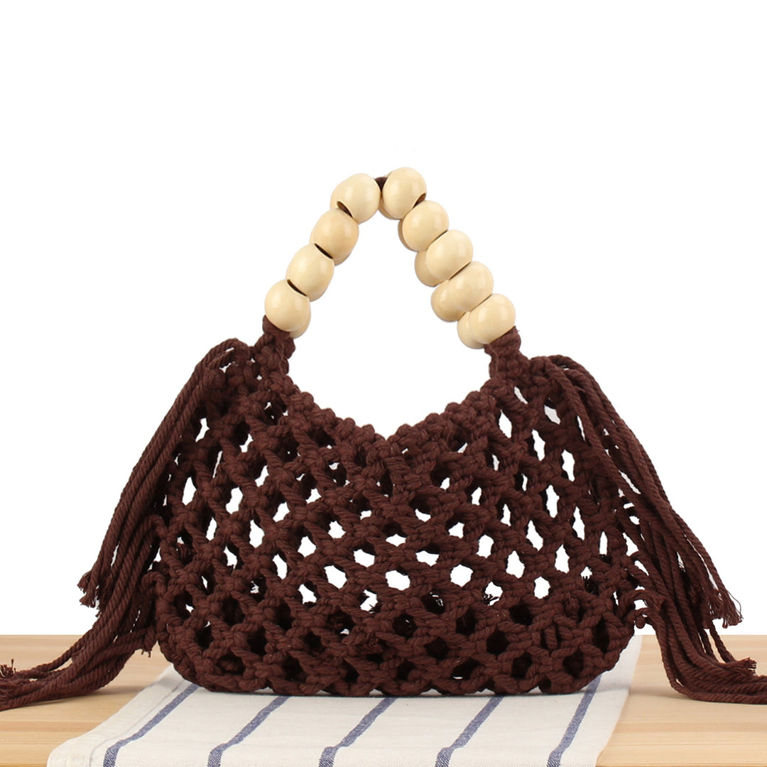 Macrame Handbag with Wooden Handles Kalsten