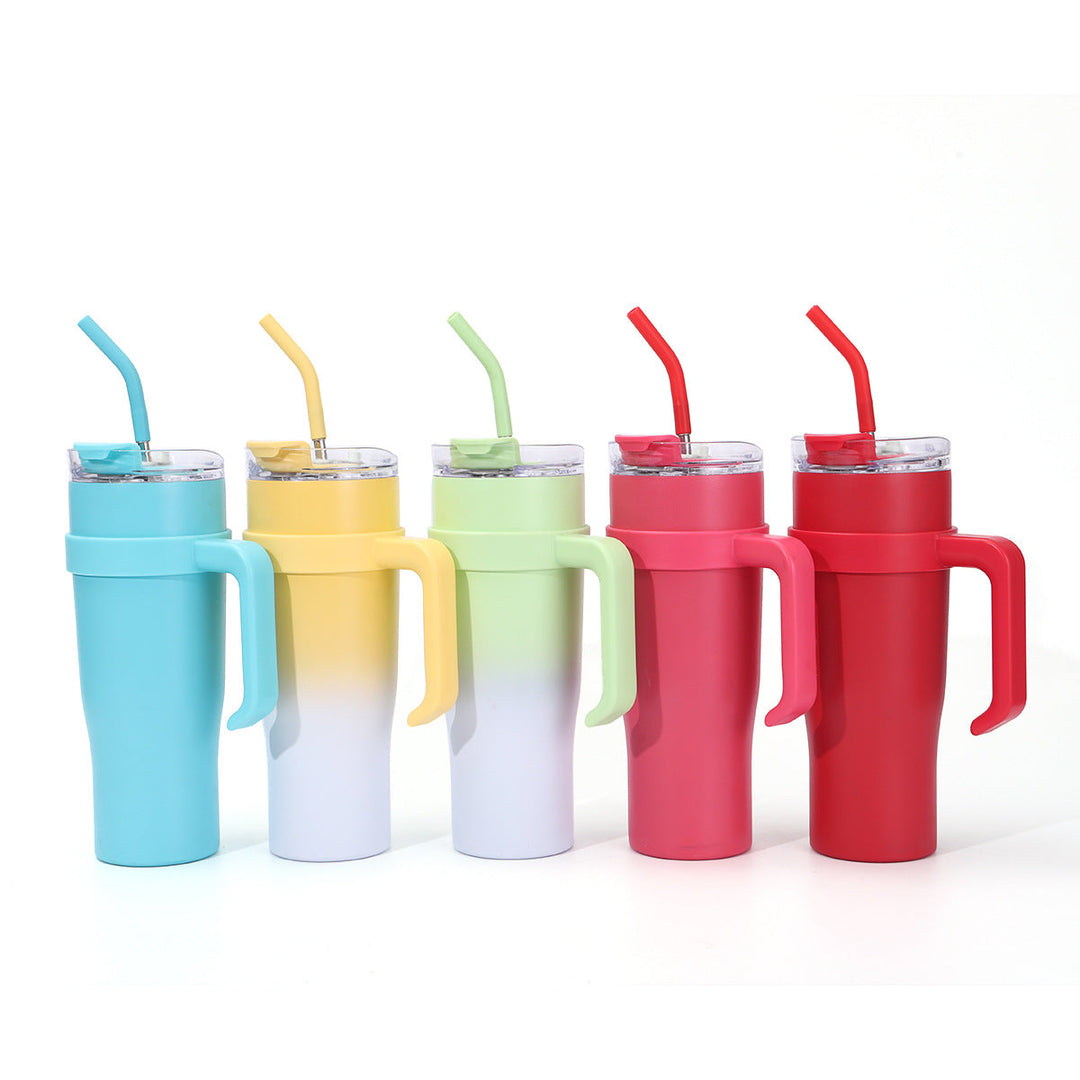 Women Insulated Mug with Plastic Handle and Integrated Straw Kalsten