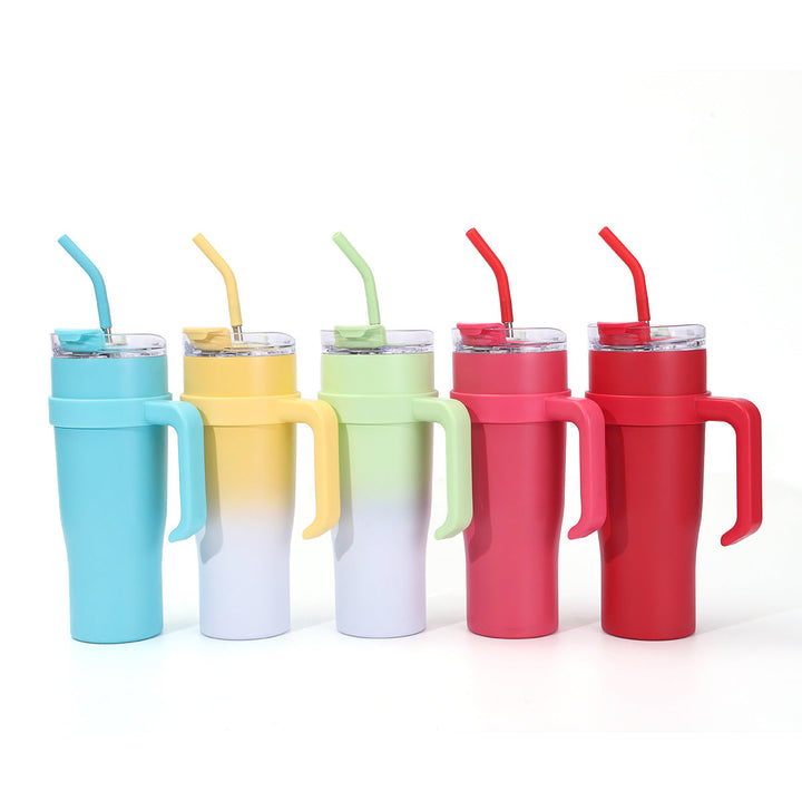 Women Insulated Mug with Plastic Handle and Integrated Straw Kalsten