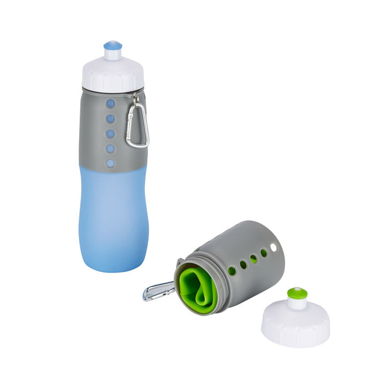 Women Functional Silicone Water Bottle with Carabiner Kalsten