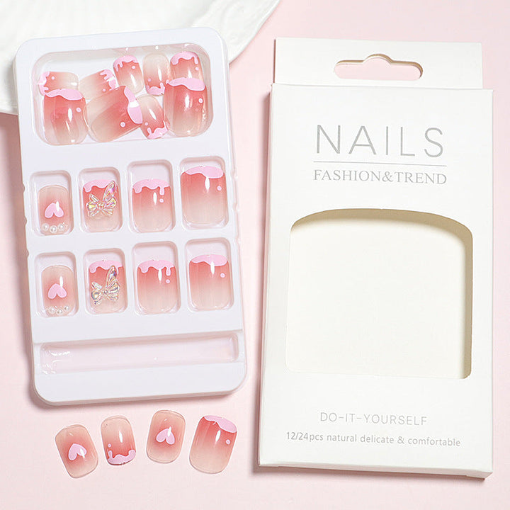 Romantic Heart Design Press-On Nail Set Kalsten