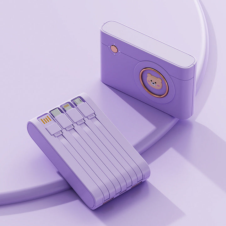 Portable power bank with integrated cable system and innovative charging functions Kalsten