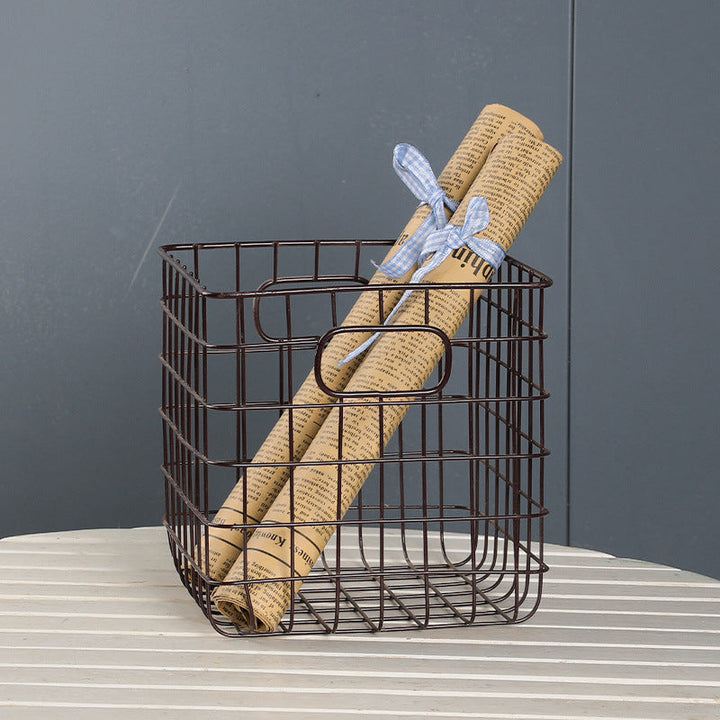 Unisex Wire Storage Basket with Ergonomic Handles Kalsten