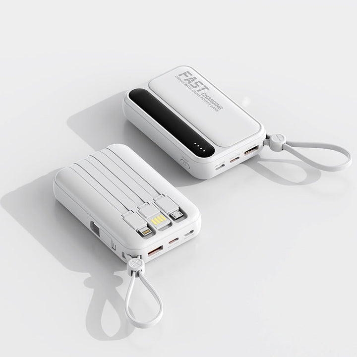 Portable power bank with integrated fast charging ports and multifunctional cable Kalsten