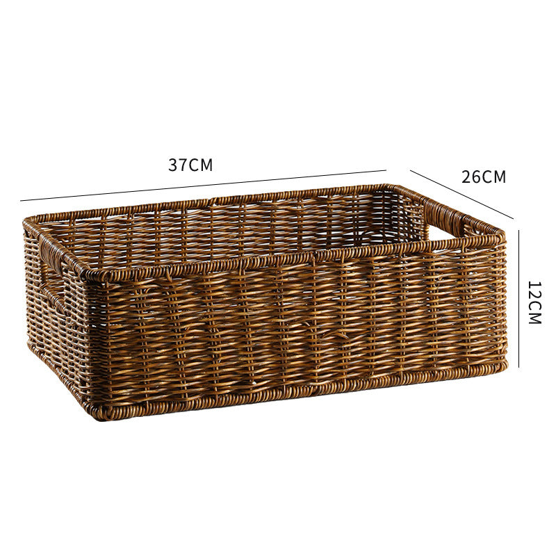 Handcrafted Large Rectangular Wicker Storage Basket Kalsten