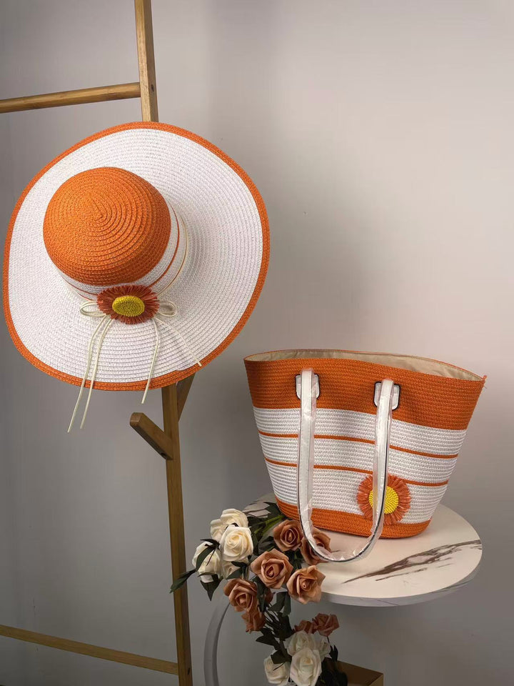Elegant Beach Bag with Matching Sun Hat Kalsten