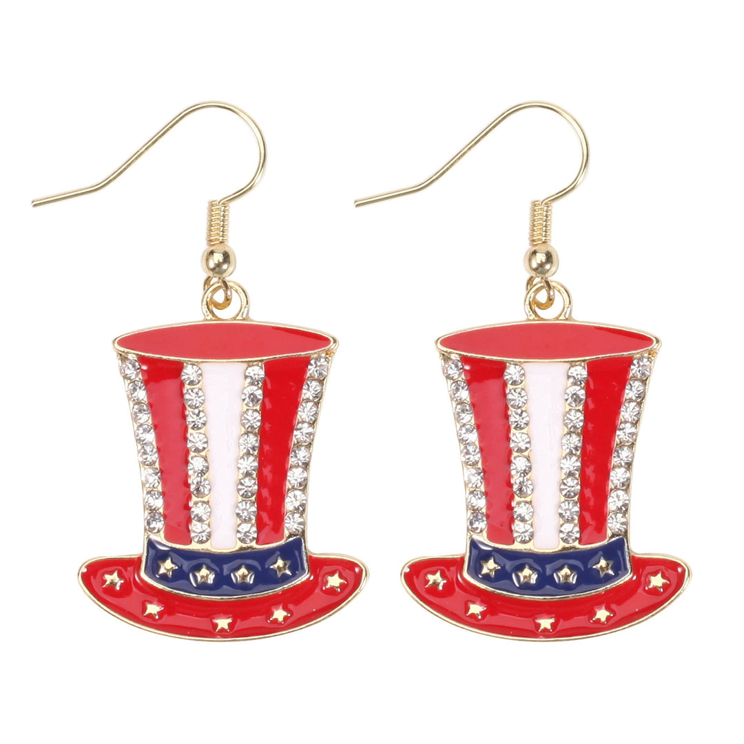 Women's filigree earrings in flag design with crystal stripes and enamel trim Kalsten