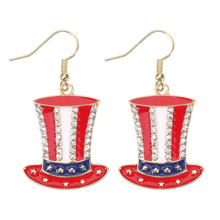 Women's filigree earrings in flag design with crystal stripes and enamel trim Kalsten