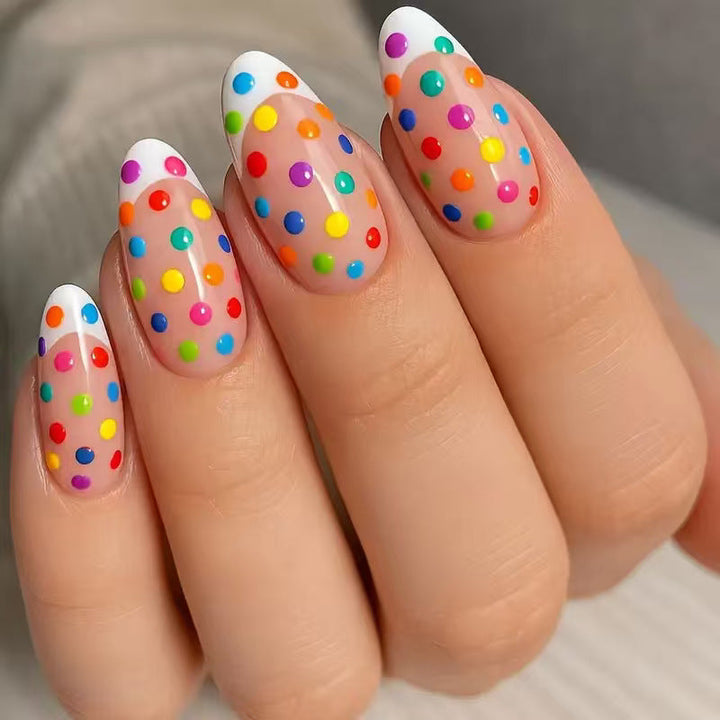 Artificial artificial nails with colorful dot design Kalsten