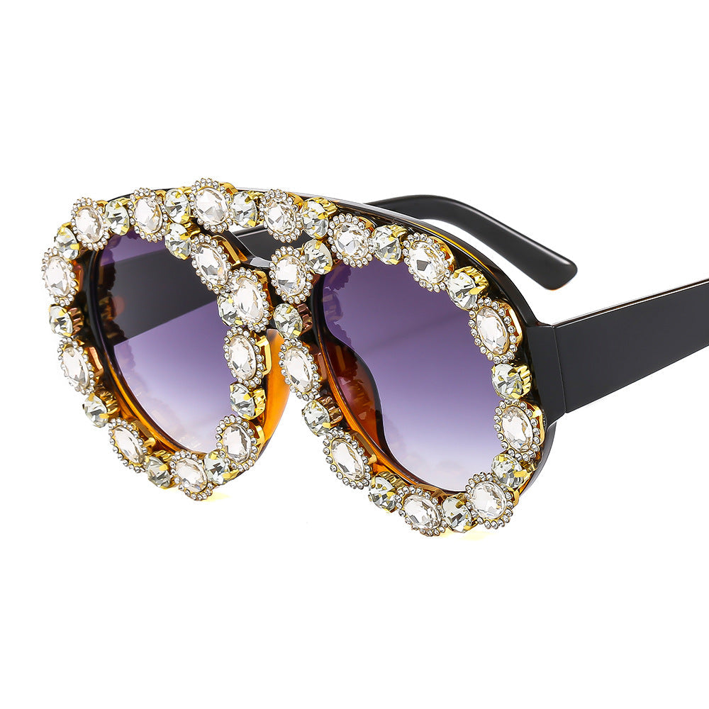 Ladies Glamorous Statement Sunglasses with Eye-Catching Crystal Frame Kalsten
