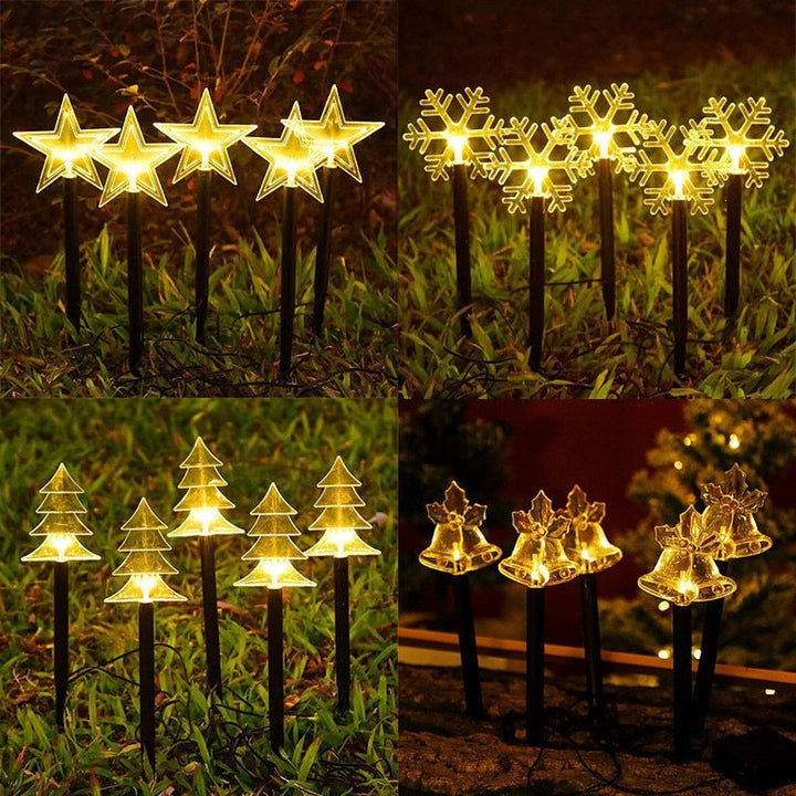 Acrylic Holiday Motif Solar Pathway Stake Lights With Warm LED And Ground Spike Kalsten
