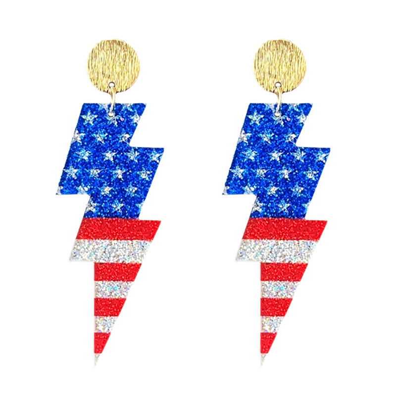 Women's shimmering statement earrings with star and fireworks design made of acrylic Kalsten